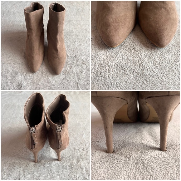 Express Vegan Faux Suede Pointed Toe High Heel Ankle Bootie Boots Sz 10 - Picture 4 of 14